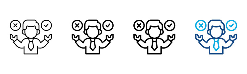 Fototapeta premium Consideration Icon Different Style Outline Collection Set Vector illustration 