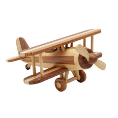 Wooden toy biplane