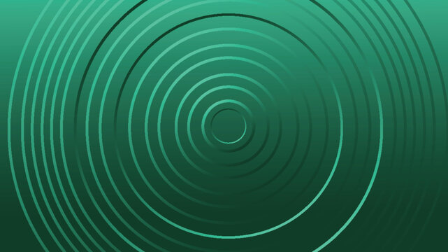 Abstract Green Concentric Circles Background with Gradient Modern Geometric Pattern
