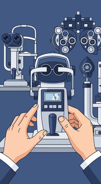 Innovative Eye Examination Instruments Depicted, Showcasing Vision Care Precision and Advanced