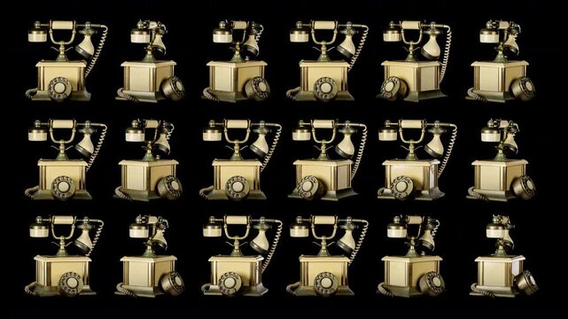 antique old telephone spinning around