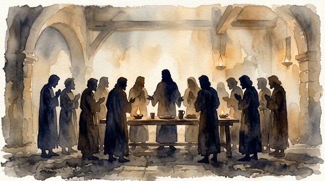 The Last Supper Painting Jesus With Disciples Biblical Art Christian Faith Holy Communion Image