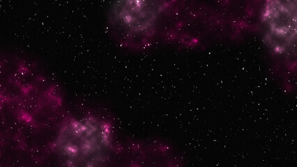 Dark pink celestial formations emerging from the corners of space. © agustian