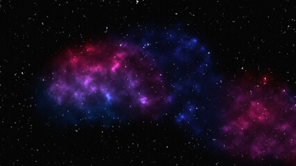 Swirling magenta and blue gases meeting in the distant universe. © agustian