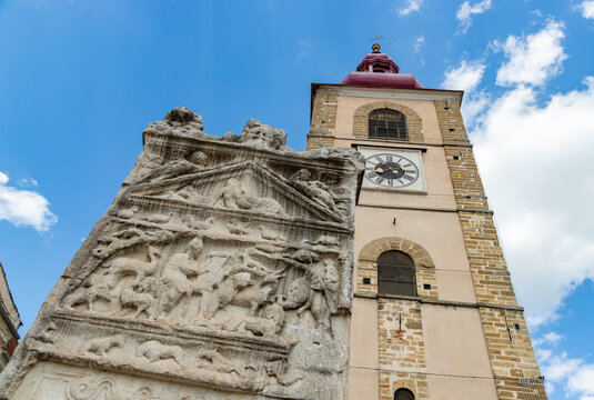 Ptuj City Tower and Orpheus Monument