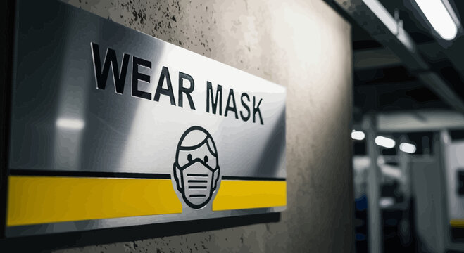 Mandatory Signage Displaying Wear Mask Instruction For Health and Safety Protocols