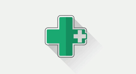 Obraz premium Medical Cross Symbol Illustration on a Clean Background With Subtle Shadow