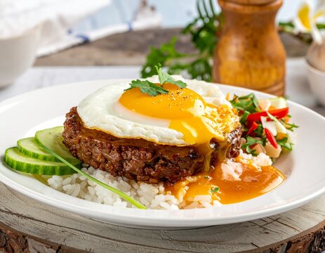 Loco Moco hawaiianisches Reisgericht