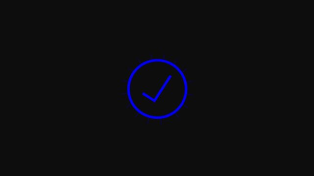 blue Tick Verified Check Mark Animation: Credible Social Media Verification Sign Symbol Animation. 4k Motion Graphics with Alpha Channel.