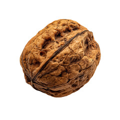 Obraz premium PNG of Close-up of a textured walnut, showcasing its natural brown shell and intricate patterns.