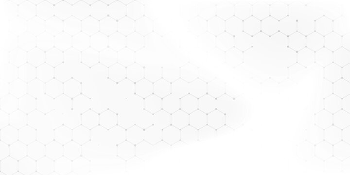 Abstract background of hexagons pattern and chemical engineering, genetic research, molecular structure. Vector illustration for innovation technology concept