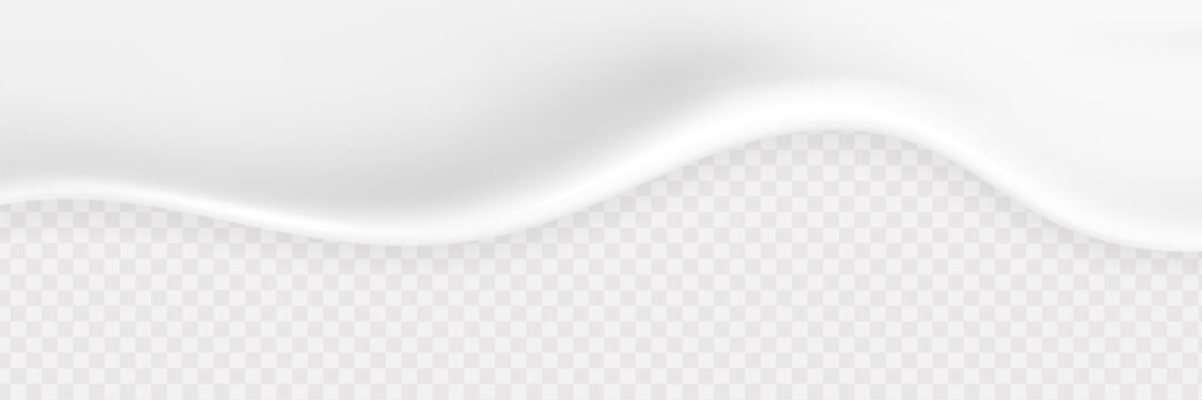 Liquid vector dripping vanilla ice cream texture. Glossy sugary flow drip, melting creamy surface.