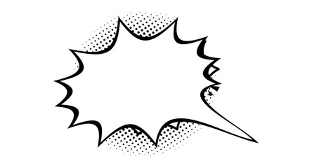 Isolated comic book speech bubble, halftone dotted design, empty burst for text, vector graphic © Design Zone