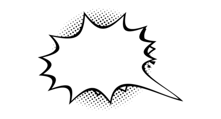 Fotobehang Pop Art Isolated comic book speech bubble, halftone dotted design, empty burst for text, vector graphic  © Design Zone