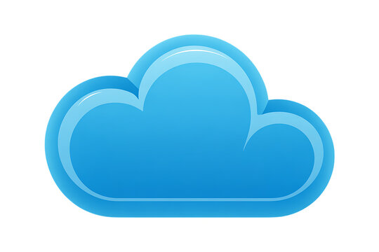 A single blue cloud icon on a black background with a shiny effect weather symbol digital
