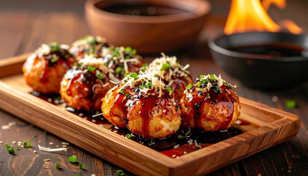 Takoyaki japanisches Streetfood mit Oktopus