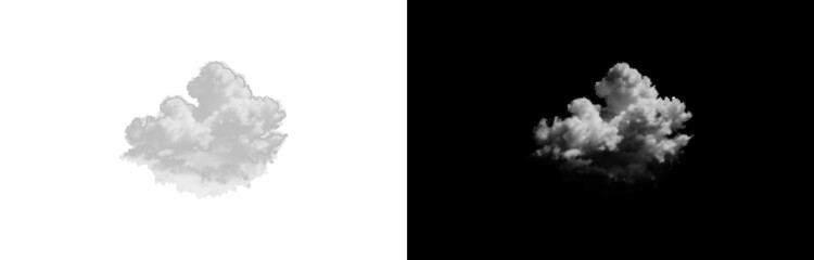 Vector realistic cloud, smoke or fog on isolated transparent and black background. Cloud png. Smoke png.