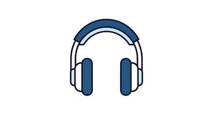 Fototapeta premium A blue and white headphone icon on a white background