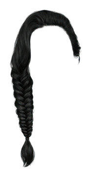 PNG Elegant black braided hairstyle