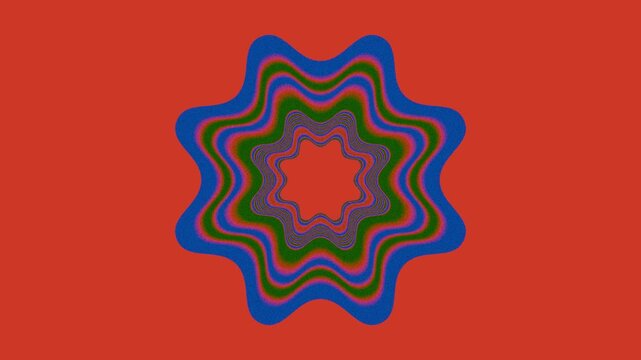 Psych wave pulsing radial mandala animation with colorful layered rings and hypnotic symmetry