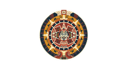 Obraz premium Aztec Sun Stone Calendar Symbol