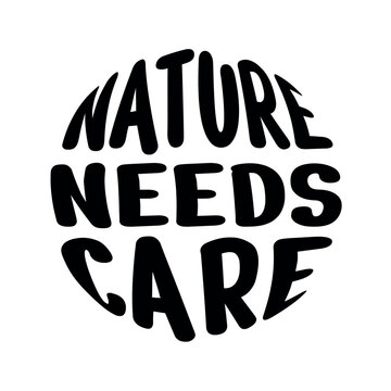 Nature need care enveloping effect , circle effect buttom 