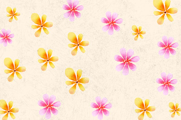 Obraz premium seamless colorful flowers pattern background, bright tropical floral repeating texture, cheerful nature decorative background