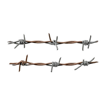 Two Barbed Wire Strands on Black Background graphic isolated on a transparent background