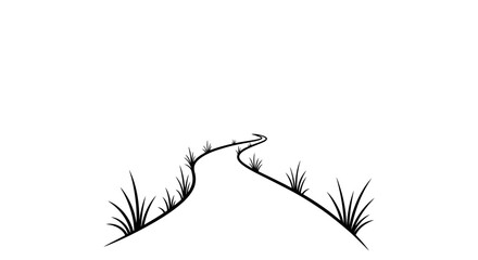 Winding road through grassy hillside landscape © Firdaus