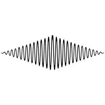 Amplitude modulation waveform signal illustrating carrier frequency envelope variation