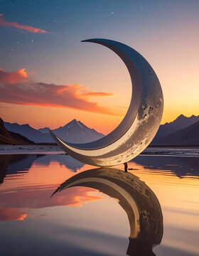 Crescent moon art