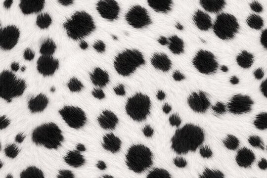 Dalmatian Dog Fur Pattern Seamless Texture. Close-up dalmatian spotted coat detail. Domestic canine fur surface design. Realistic dalmatian fur texture background. Detailed dog fur macro close-up.  