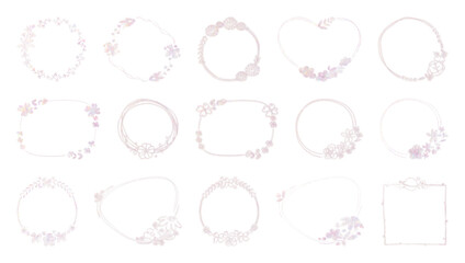 Obraz premium PNG Elegant floral frames for decoration element set on transparent background