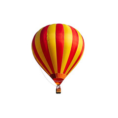 Fototapeta premium A vibrant hot air balloon soaring against a clear sky backdrop. isolated on white background, illustration