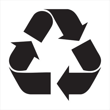 Recycle symbol icon vector isolated on white background black color sign ecological reuse concept