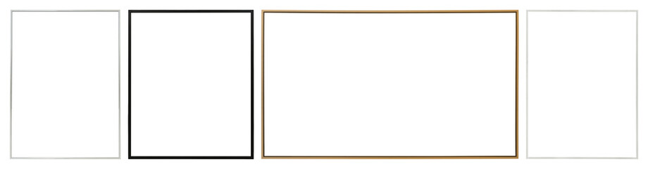 Obraz premium PNG Elegant frames in various styles element set on transparent background