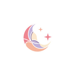 Obraz premium Abstract Moon and Stars Icon