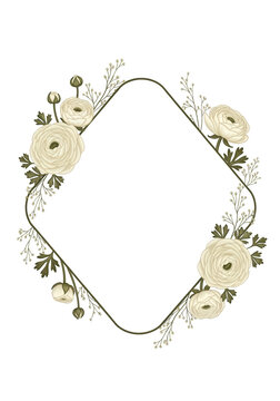 Elegant floral wreath design with delicate yellow blooms and green foliage. isolated on transparent background