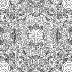 Fototapeta premium Intricate black and white pattern of concentric circles