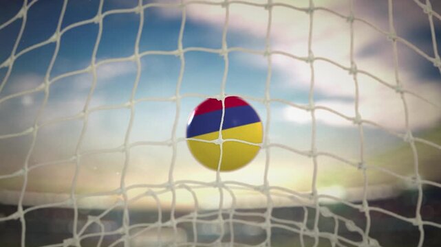 Soccer Ball Scoring Goal in Daylight Frontal View - Colombia