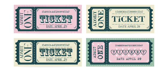 Obraz premium Retro Ticket Set Vintage Paper
