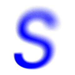 Fototapeta premium Letter S png grain blur font on transparent background