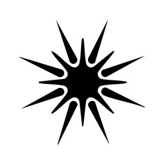 Obraz premium PNG Abstract black starburst shape, transparent background