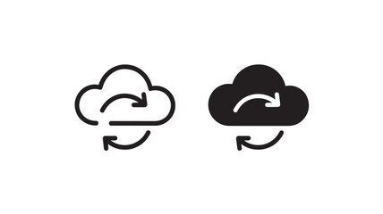 Obraz premium Cloud Synchronization Icon Data Sync Exchange Arrows Cloud Computing Storage Transfer Vector Isolated on White