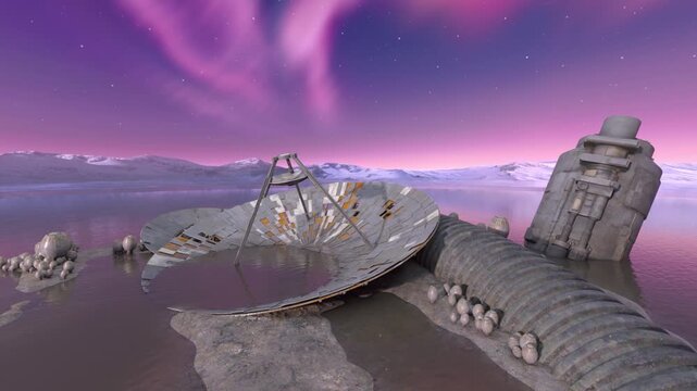 パラボラアンテナ　3DCGレンダリング