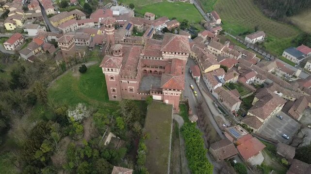 Cereseto is a small village in the Casale Monferrato area, about 15 kilometers from Casale Monferrato - Alessandria - Piedmont - Italy (from the drone)