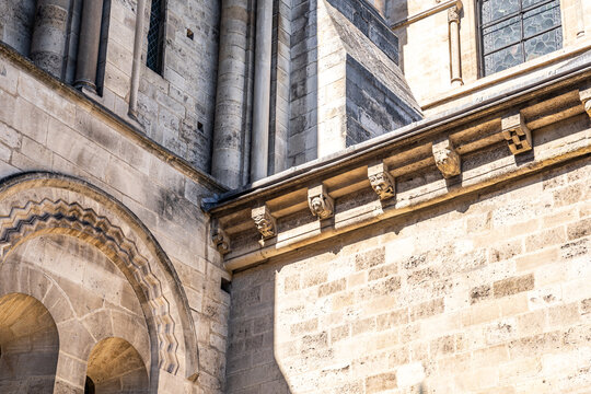 Exterior detail of Saint-Martin-des-Champs church, part of Mus&eacute;e des Arts et M&eacute;tiers, where the Foucault pendulum demonstrates Earth&rsquo;s rotation, Paris, France.