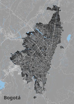 City road map of Bogota Colombia