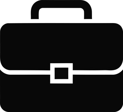 Simple black briefcase icon