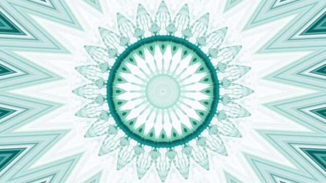 Teal mandala design with geometric patterns, background